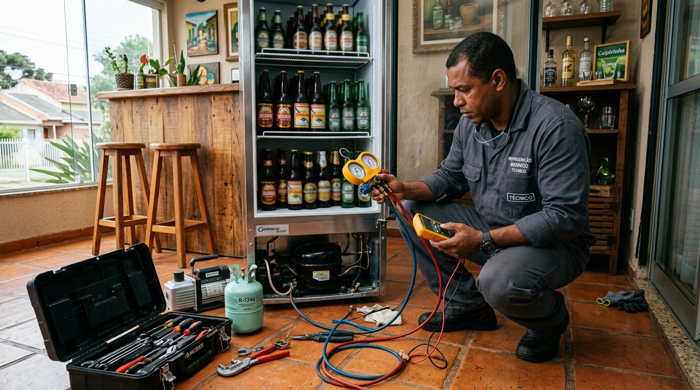 Técnico de conserto de cervejeira em residência em São José dos Campos‑SP